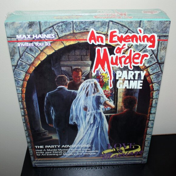 3/$88❤️vintage 1992 MAX HAINES AN EVENING OF MURDER party game Love & Marriage - Picture 1 of 8